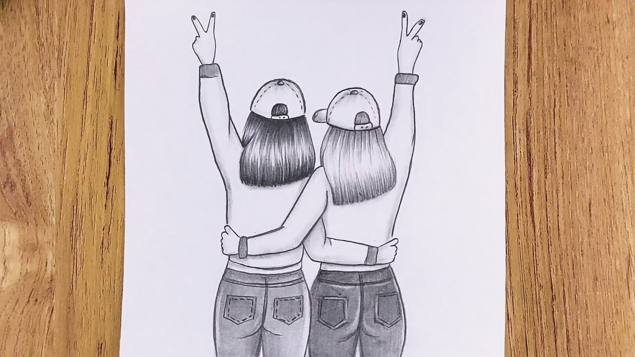 Como DIBUJOS 2 chicas con gorra/easy drawings for beginners step by step art video 