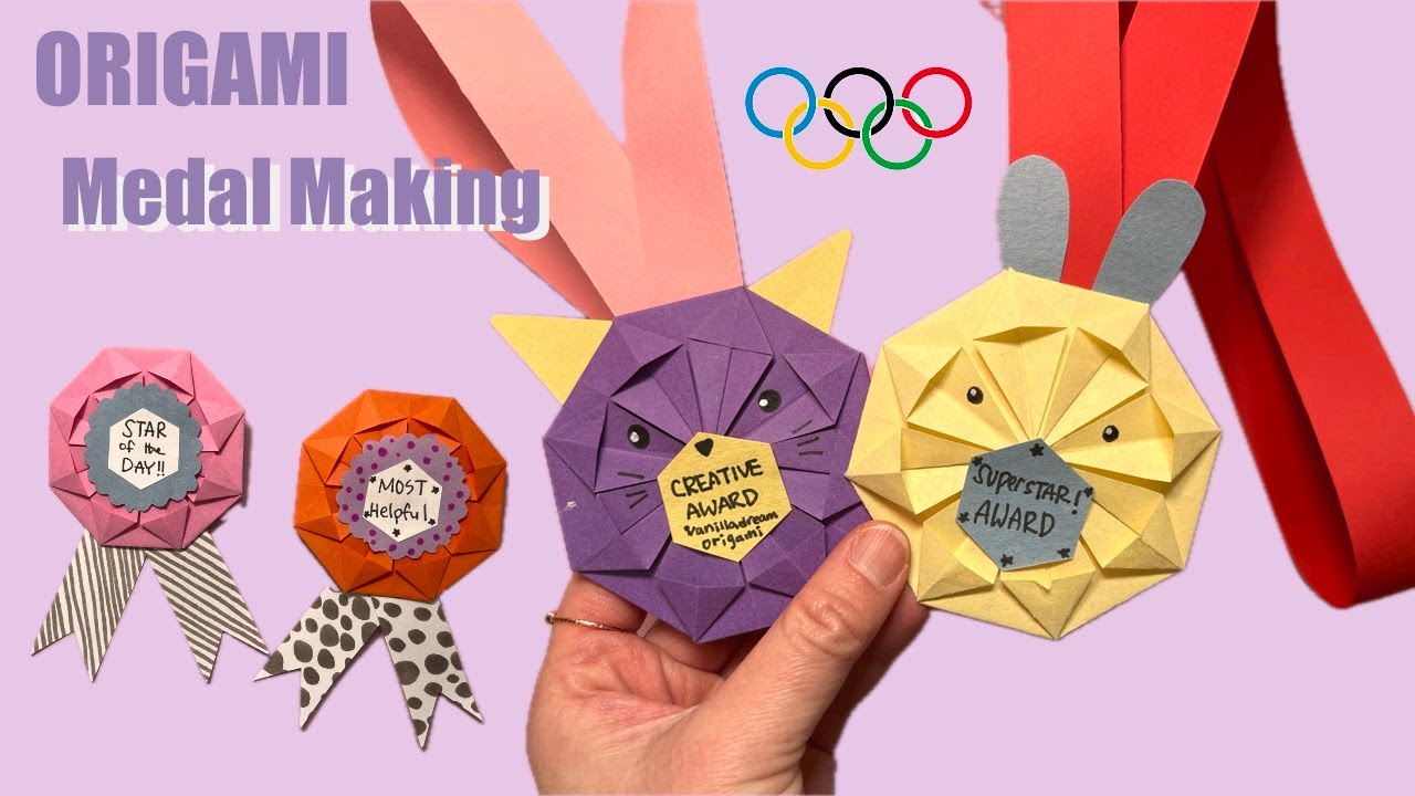 DIY Cute Origami Medals: Neck Medal & Badge-Shaped Medal | Easy Paper Craft Tutorial