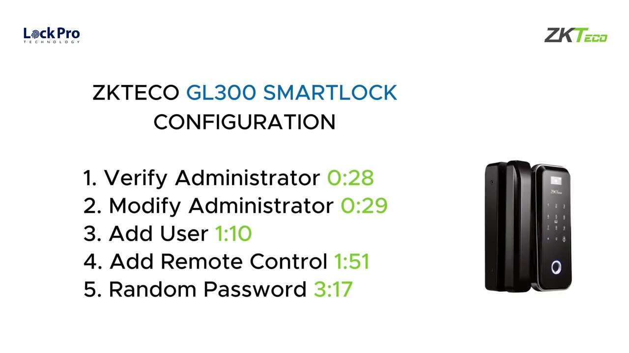 HOW TO SETTING GL300 ZKTECO SMARTLOCK 2023 ?