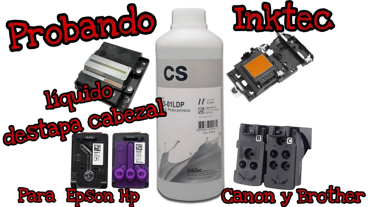 Probando líquido destapa cabezal Inktec para impresoras Epson canon hp y brother