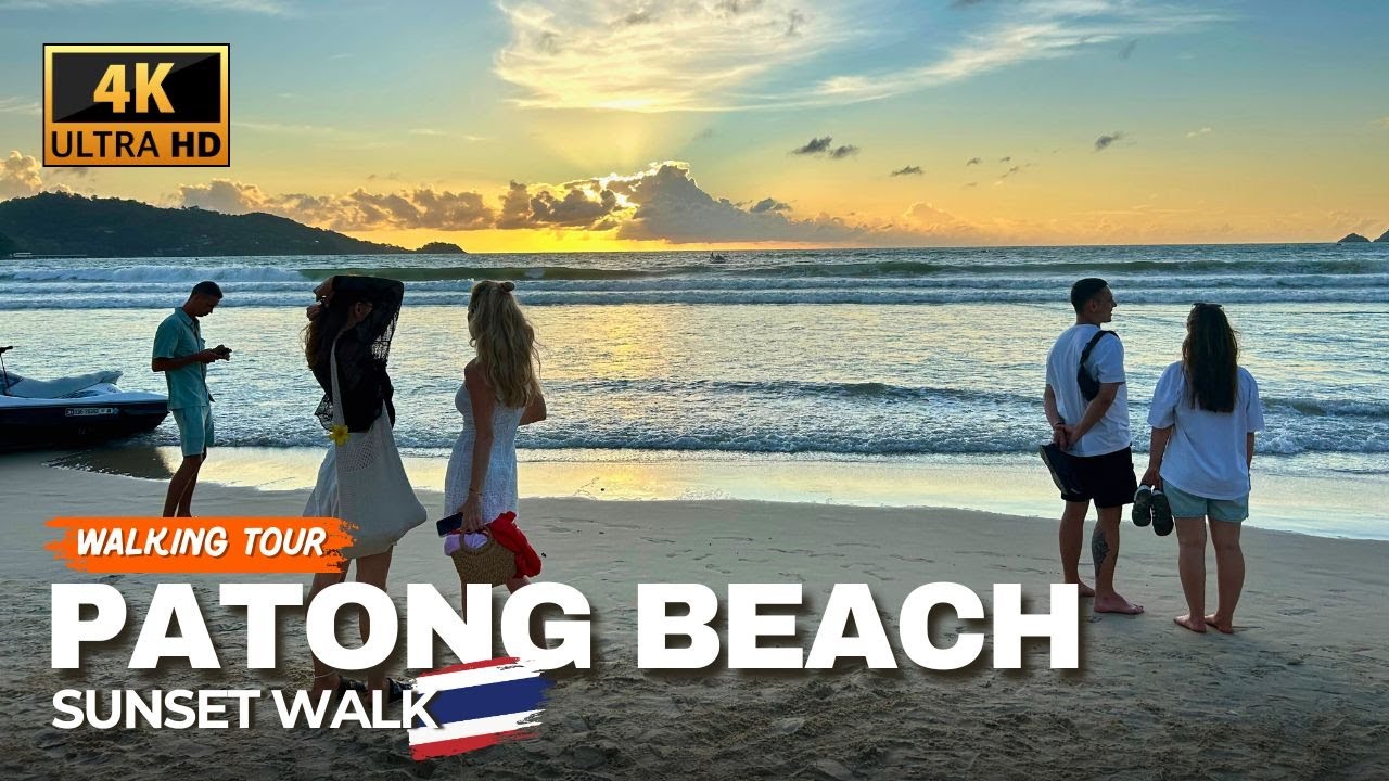 PATONG BEACH, Phuket 🇹🇭 An Amazing Sunset Beach Walk | 4K Walking Tour