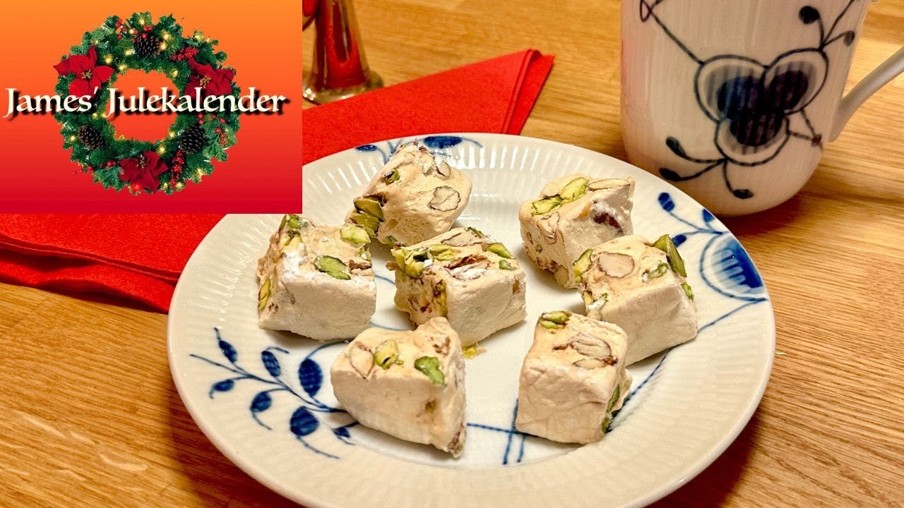 Fransk nougat med pistacier og mandler