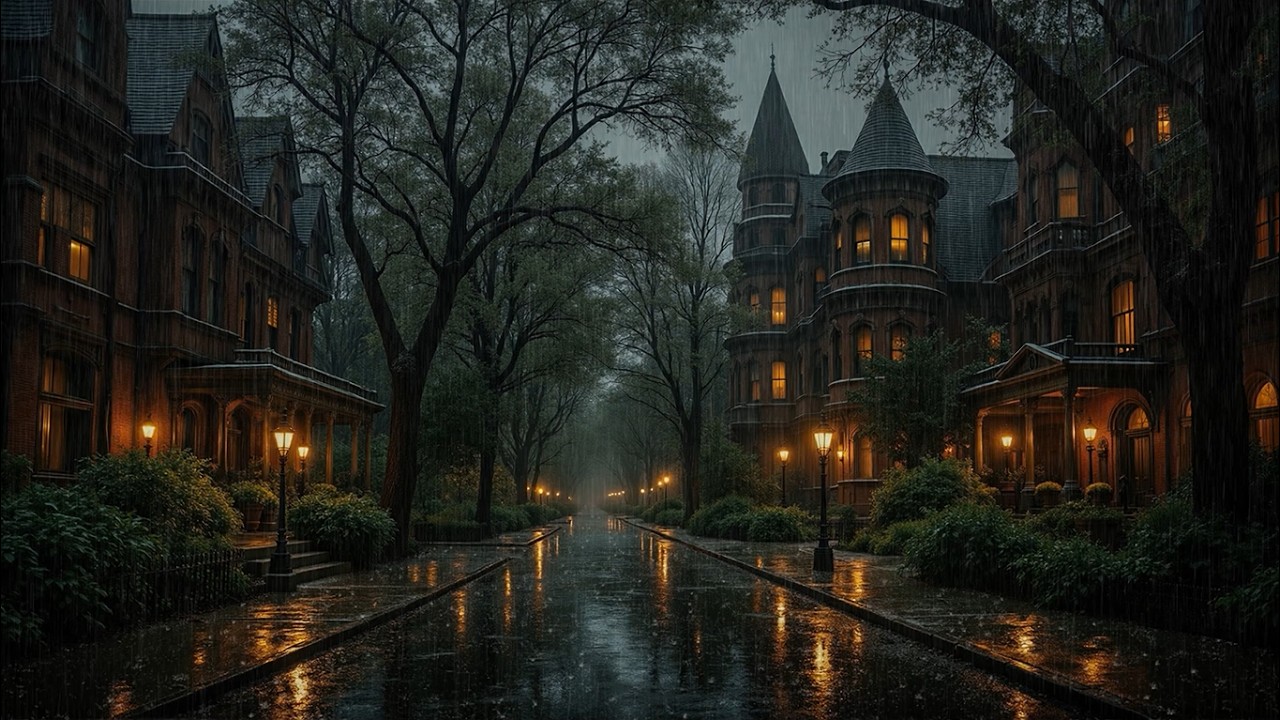 Rainy Gothic Avenue at Dusk | Dark Academia Piano for Reading, Writing & Midnight Study