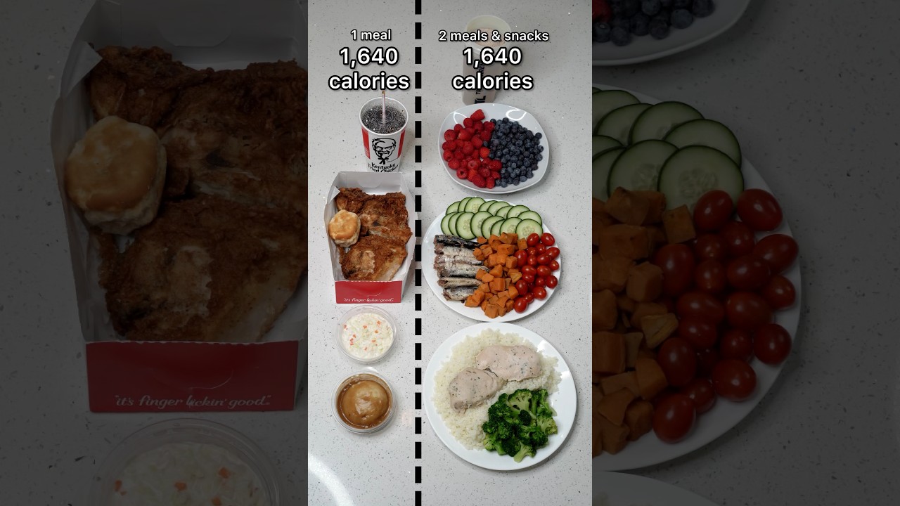 Calorie comparison can you believe it?! 1 meal vs. 2 meals & snacks - same calories!