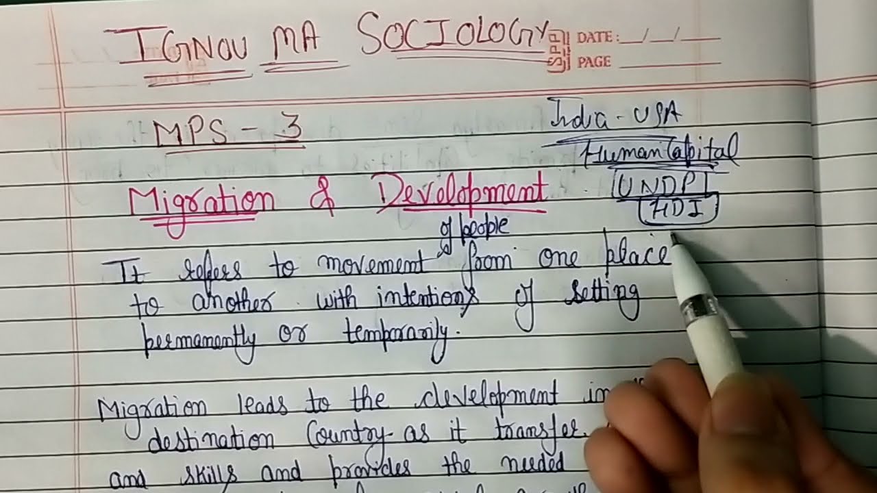 IGNOU MA SOCIOLOGY & POL.SCI || MPS -3 || IMPORTANT QUESTIONS || MIGRATION & DEVELOPMENT