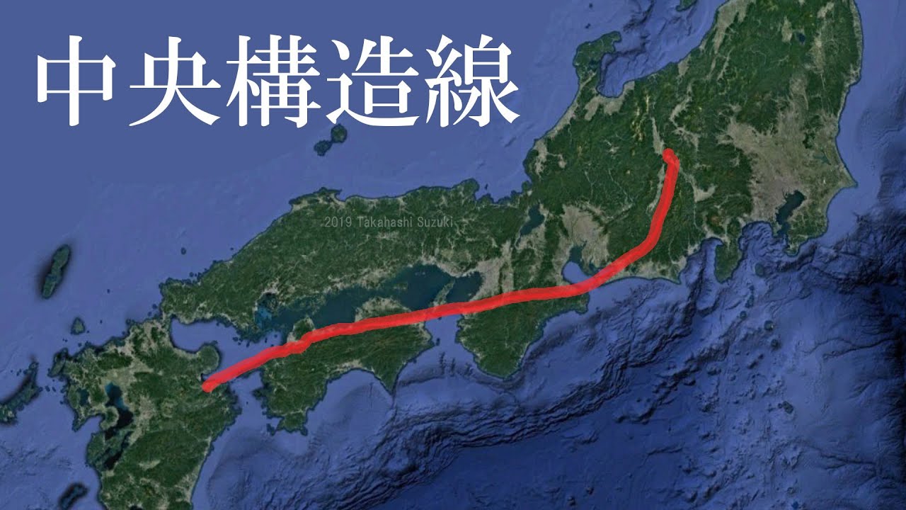 中央構造線 を富士山の高さから マッハ2.6で見る（字幕対応）