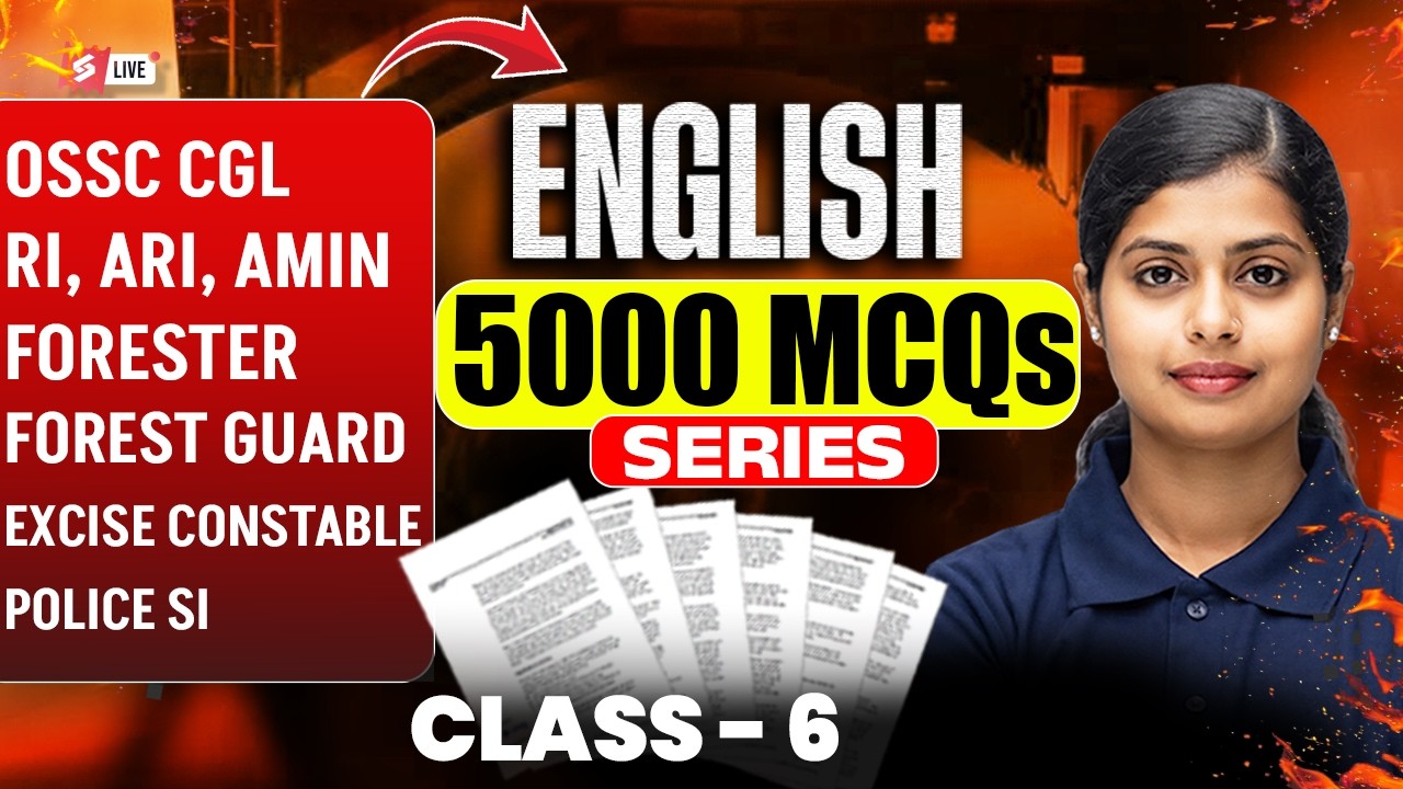 OSSC CGL, RI AMIN Mains, Odisha Forest Guard 2026 | English Class | 5000 MCQs by Baisali Ma'am