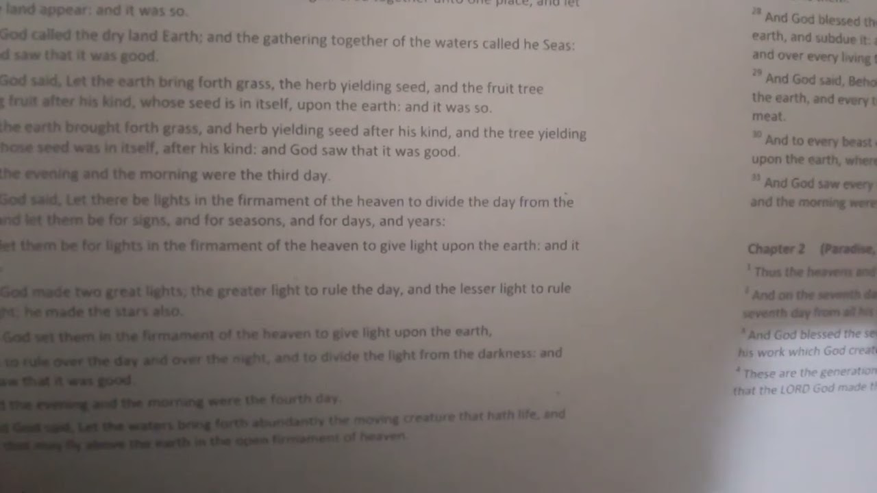 GENESIS CHAPTER ONE - CREATION THEORY