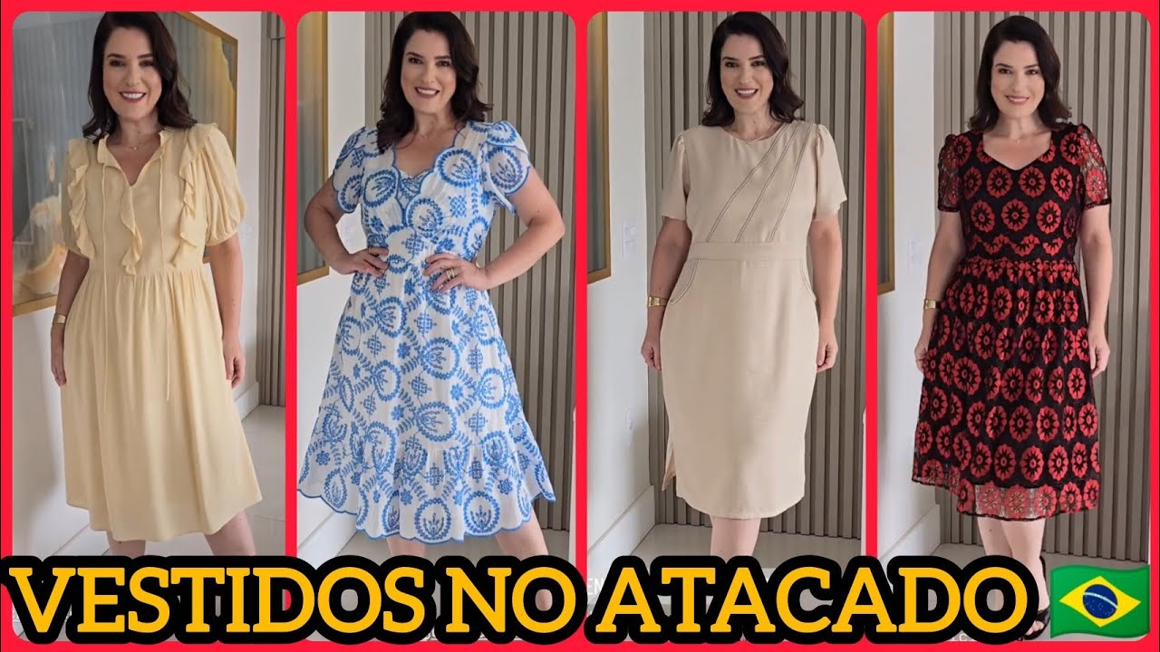 VESTIDOS NO ATACADO 🇧🇷 PROVADOR FASHION COM RENATA CASTANHEIRA 🌹✅ #vestidos #moda #modamodesta 