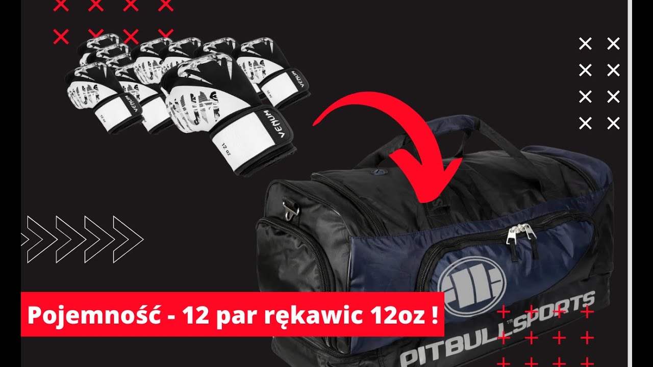 Duża torba Pit Bull Sports - Pojemność 12 par rękawic 💪 💪