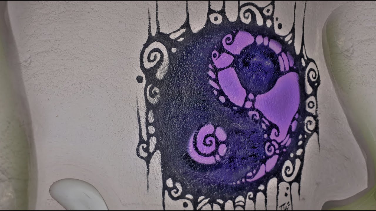 doodling on this old yin yang sign in my art studio