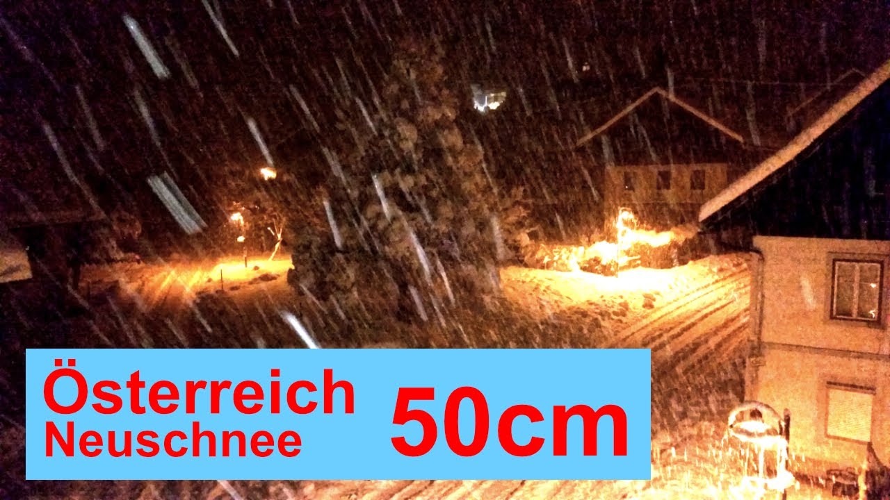 Schneefall in den Alpen (4K), heftiger Wintereinbruch in K&auml;rnten mit Schneebruch