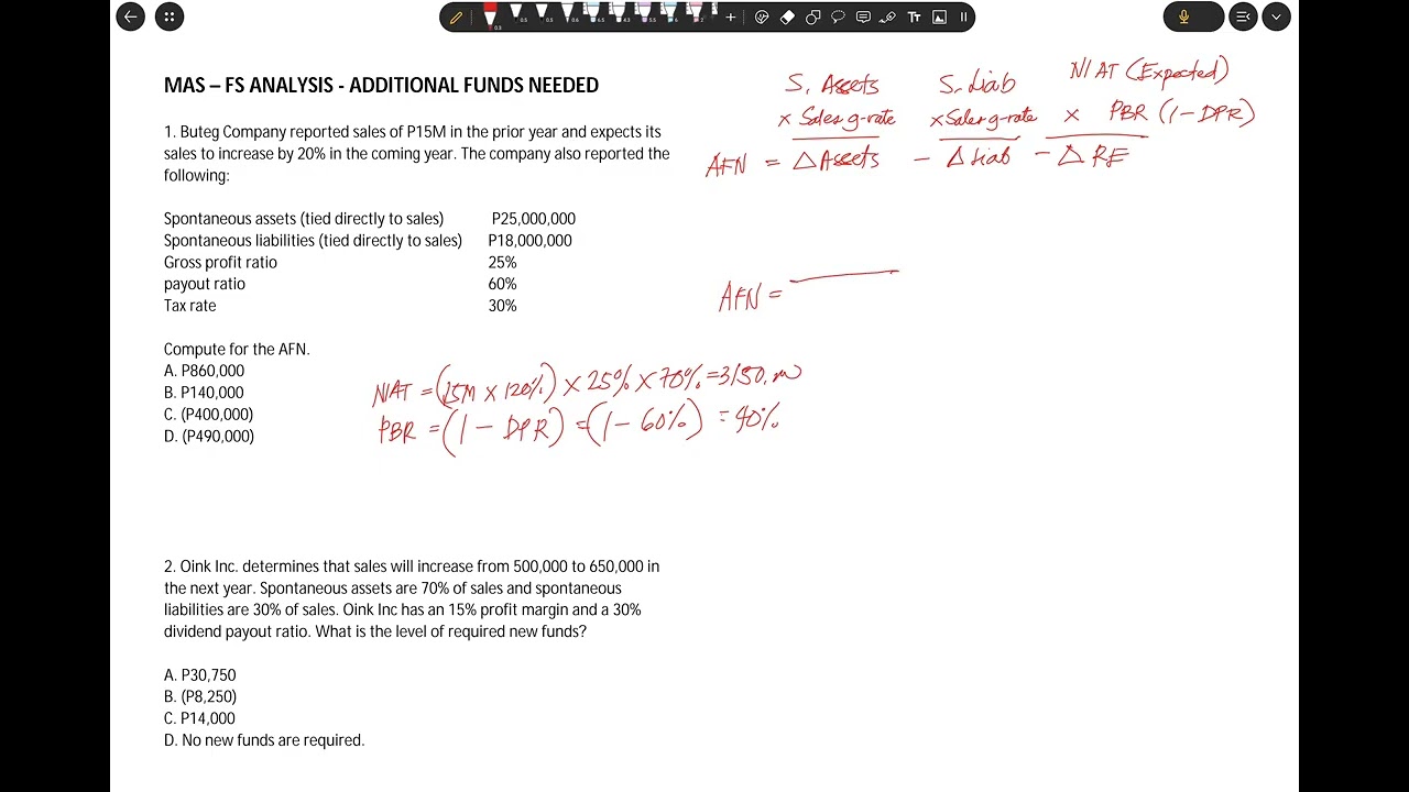 MS - FS Analysis - Additional Funds Needed