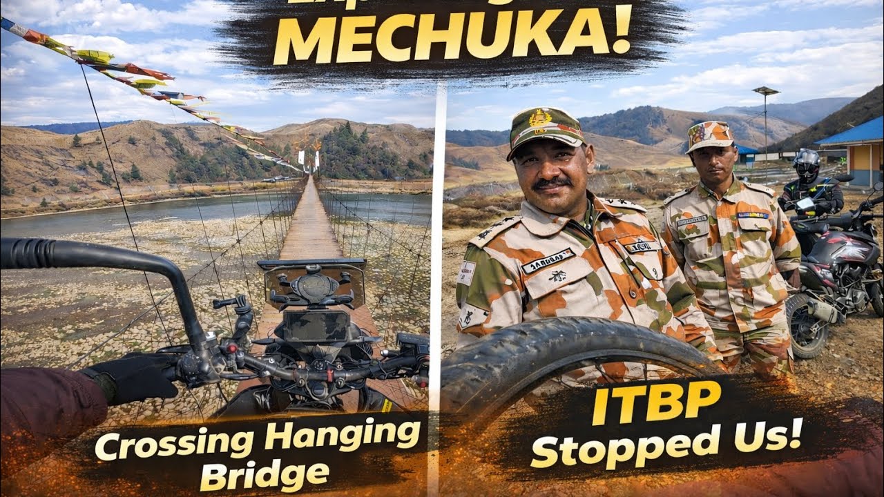 I Rode My Bike Across a Hanging Bridge 😨 | Then ITBP Stopped Me | Exploring Mechuka Town | Ep 3
