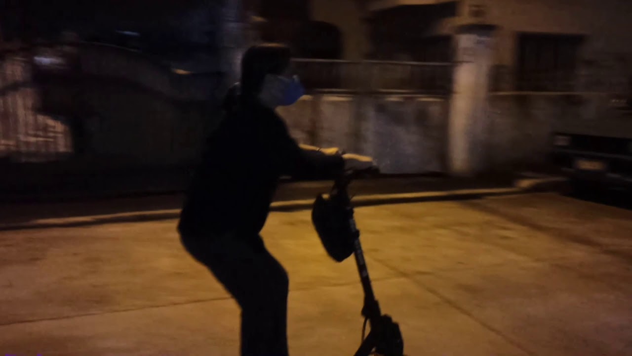 Playtime on her Hendersun M365 scooter (with suspension).