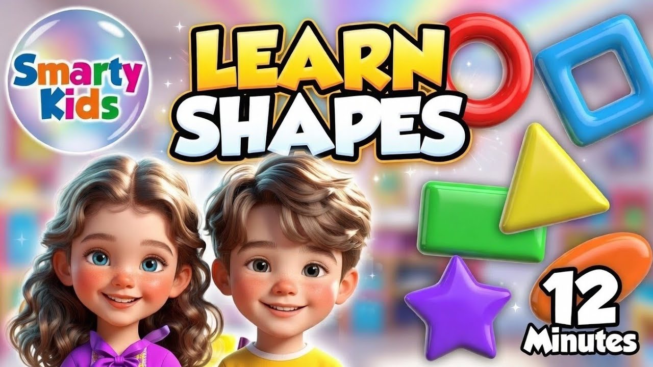🔺🟡 Shapes Song for Kids | 12 Minutes Fun Learning Rhyme