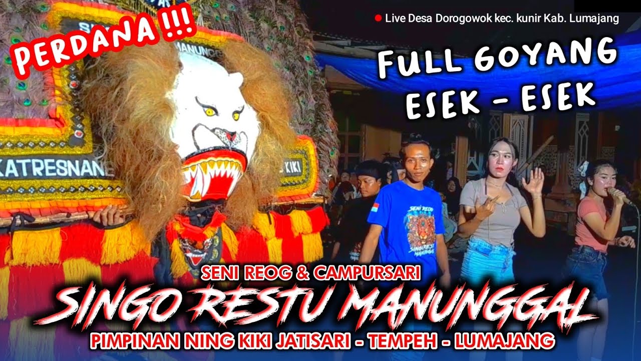 REOG SINGO RESTU MANUNGGAL TAMPIL PERDANA HIBUR MASYARAKAT DESA DOROGOWOK FULL GOYANG ESEK ESEK ❗