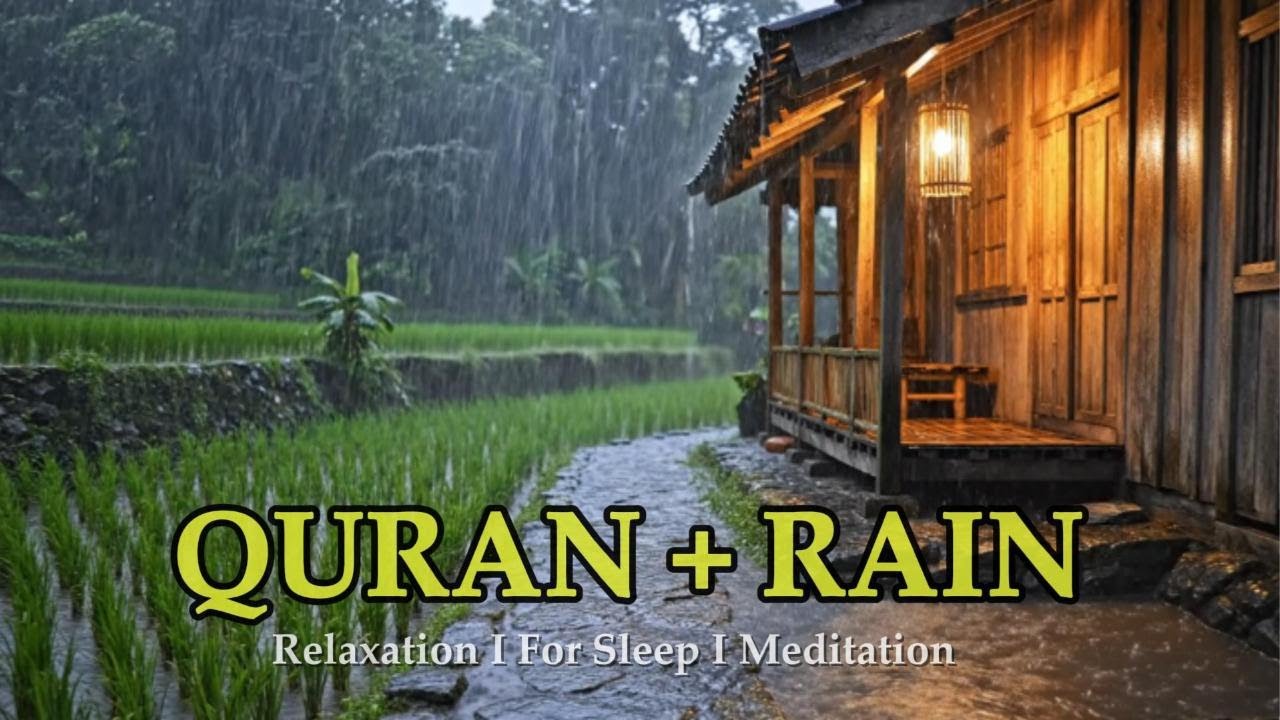 Quran to Stop Overthinking & Wash Away Anxiety | Heavy Rain & Thunder for Deep Sleep, Focus, Study