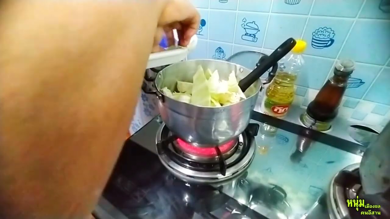 #กับข้าว แกงคั่วเนื้อน๋องลายใส่กล่ำปลี ดอกต้นหอม