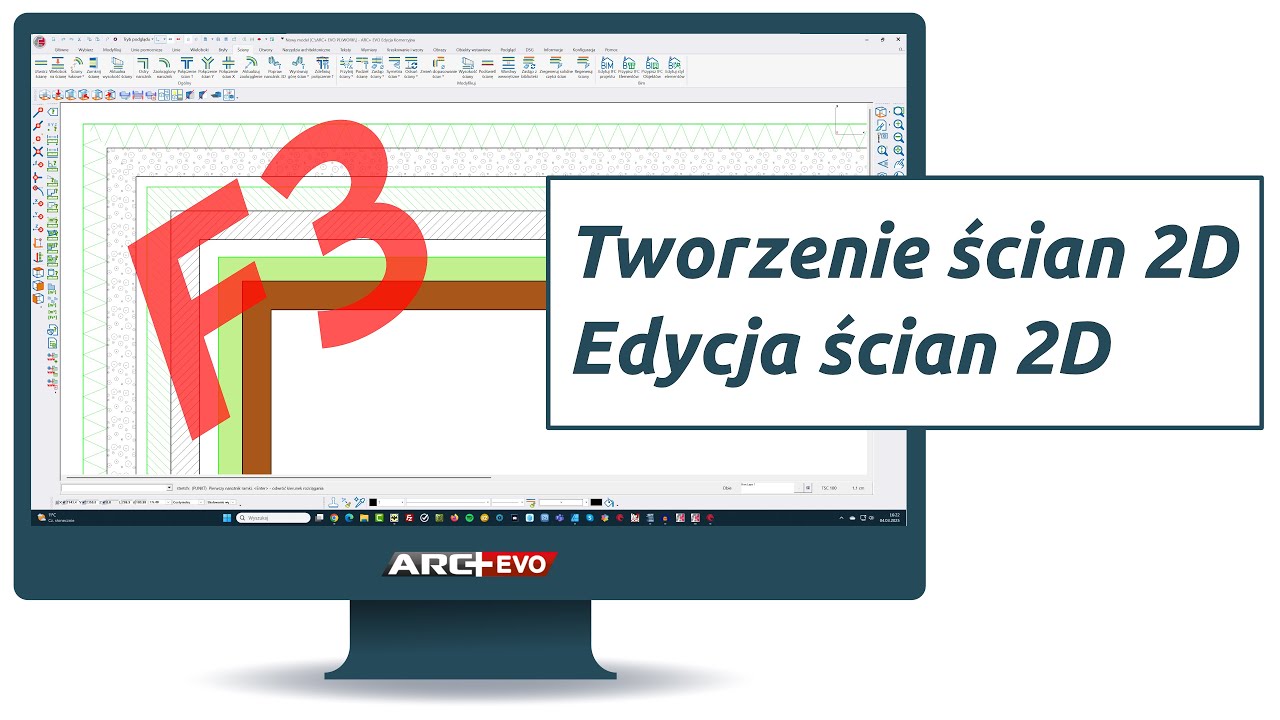 Jak tworzyć ściany 2D w programie ARC+EVO? Jak edytować warstwy?
