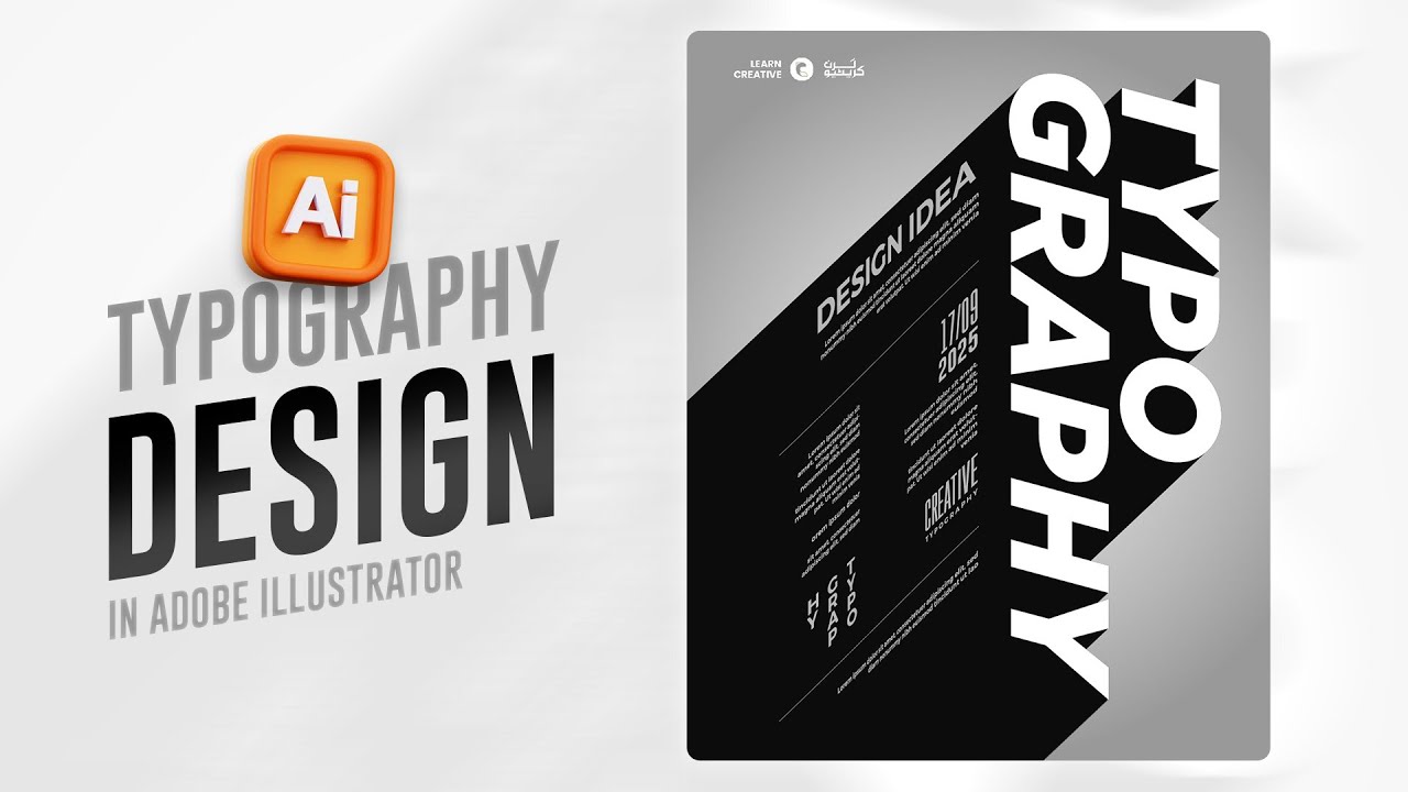 Simple and Creative Typography Design in Illustrator | Modern Typography | Illustrator 2025
