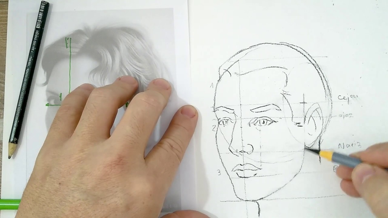 DIBUJO DEL ROSTRO A TRES CUARTOS