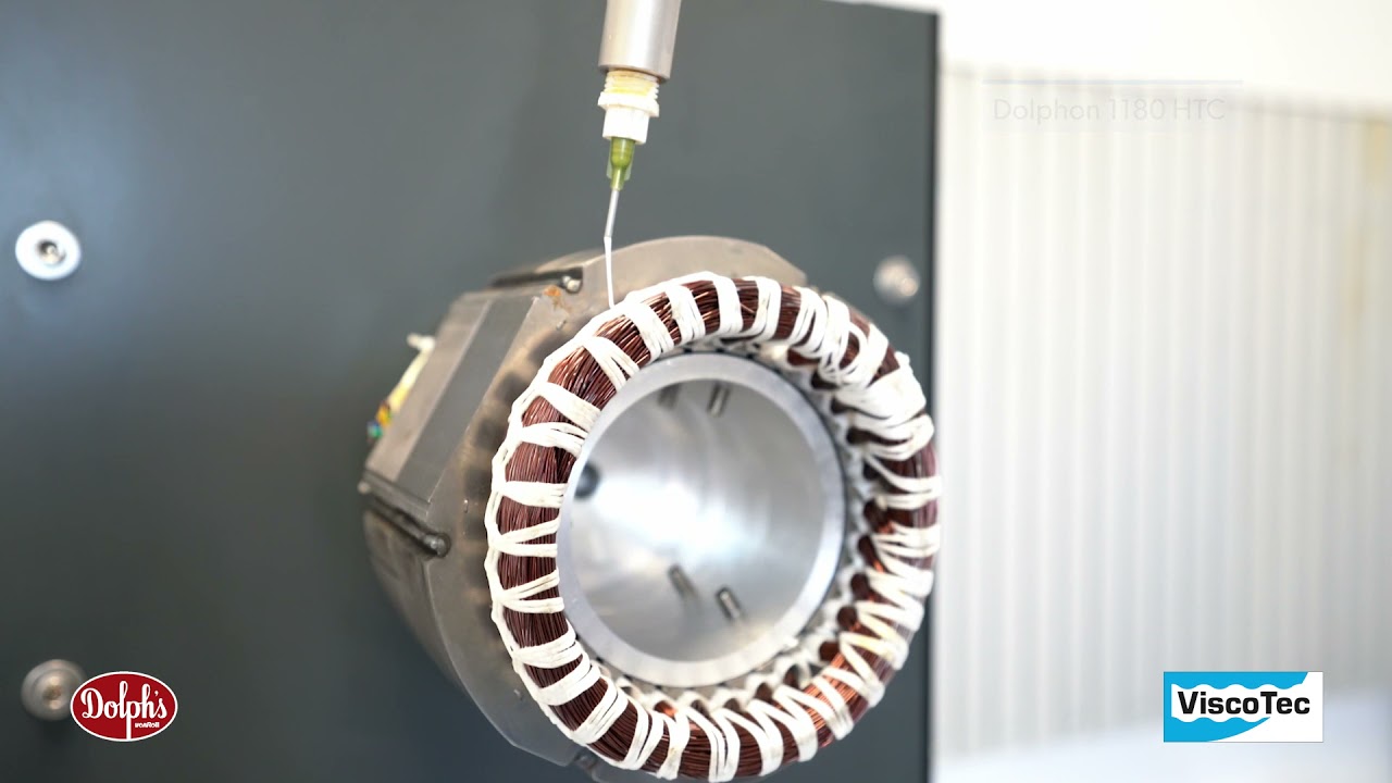 ViscoTec Trickling System: Resin Impregnation of Rotor & Stator with Dolphon 1180 HTC from von Roll