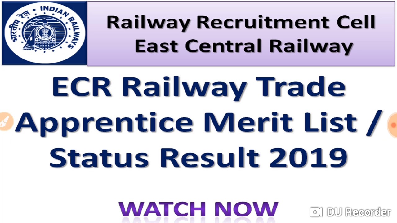 ECR Railway Trade Apprentice Merit List / Status Result 2019 || BSA TRICKY CLASSES