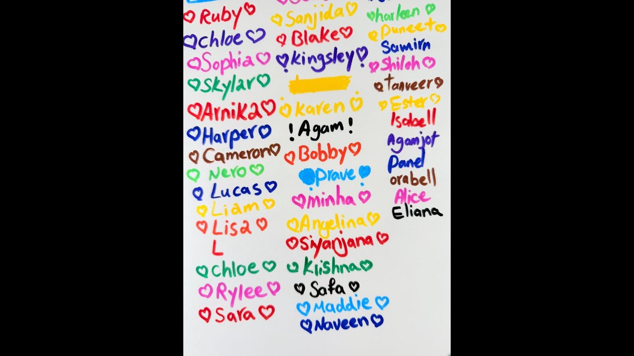 writing your names 😃double tap double tap😃