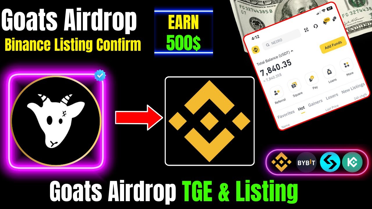 Goats Airdrop Binance Listing Confirm | Goats Airdrop TGE & Listing | Goats Airdrop Withdraw |