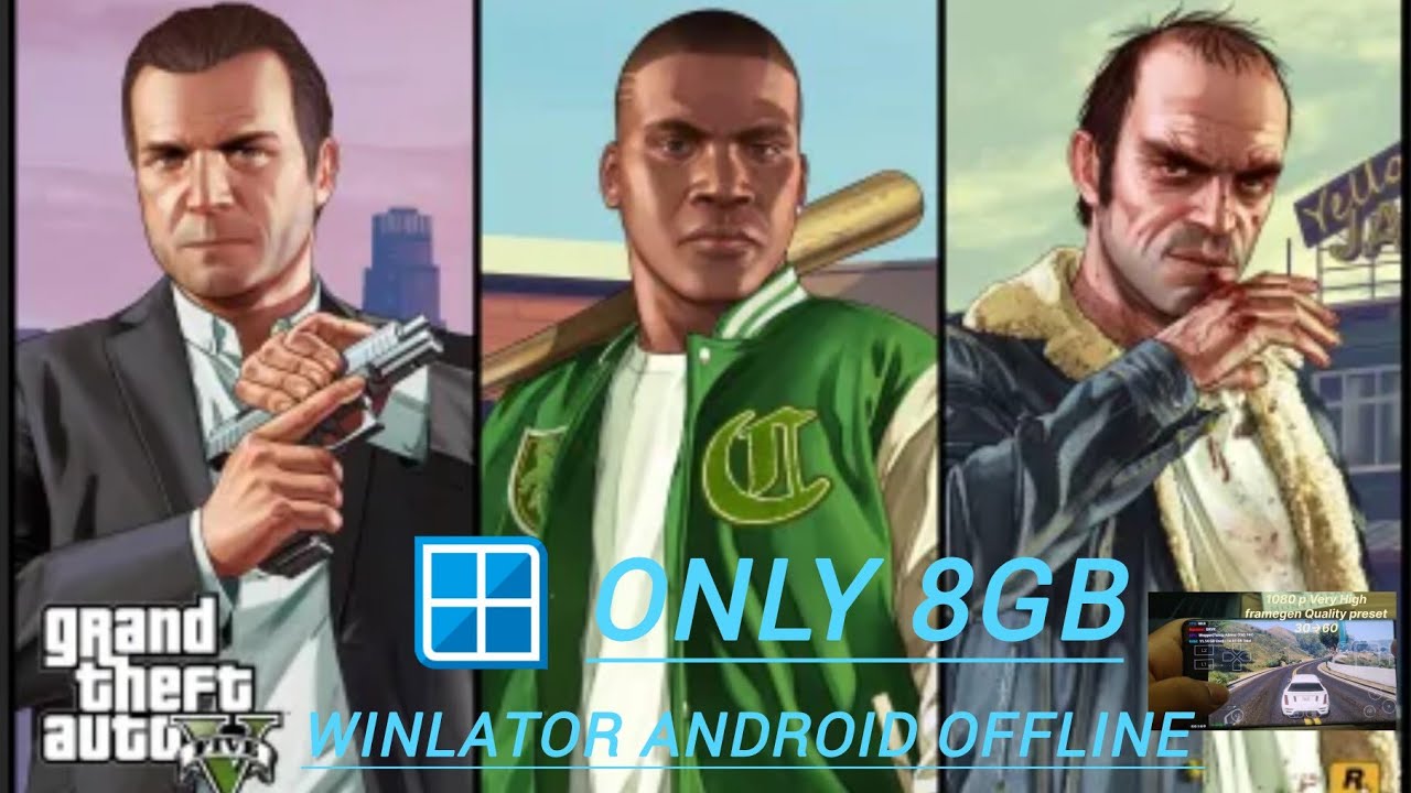GTAV 8GB 🔥💀 WINLATOR LUDASHI V2.8 OFFLINE ANDROID 😁🎮