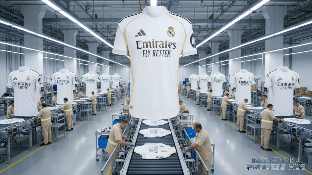 Real Madrid 2025 Home Kit Production Process Official Jersey Making Football |Industrial Process Hub