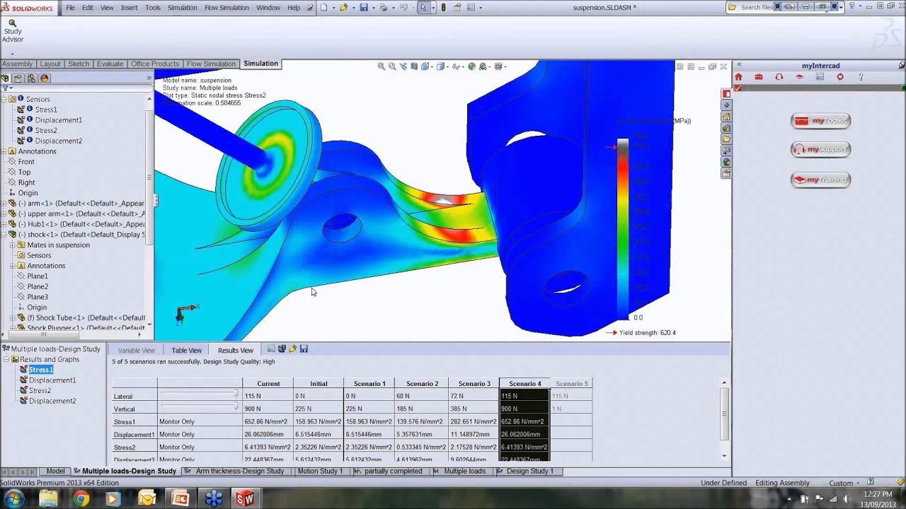 Design study and optimization in SolidWorks FEA by Intercad