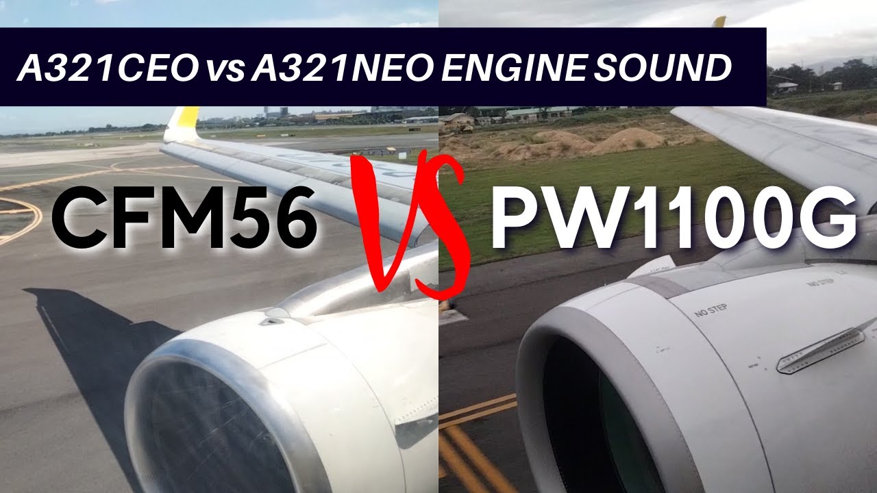CFM56 ON A321CEO VS PW1100G ON A321NEO ENGINE SOUND TAKE-OFF AND MID FLIGHT