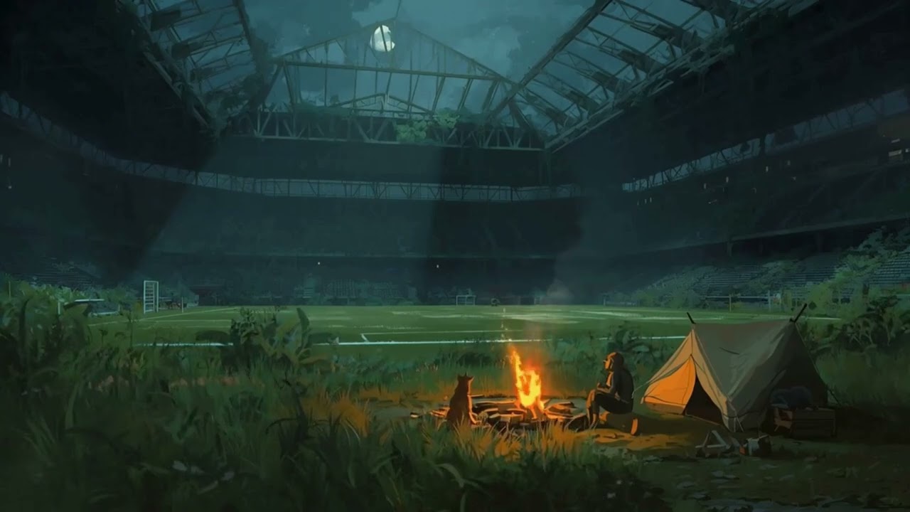 We Camp Where They Once Cheered || 4 Hours Post Apocalyptic Ambience
