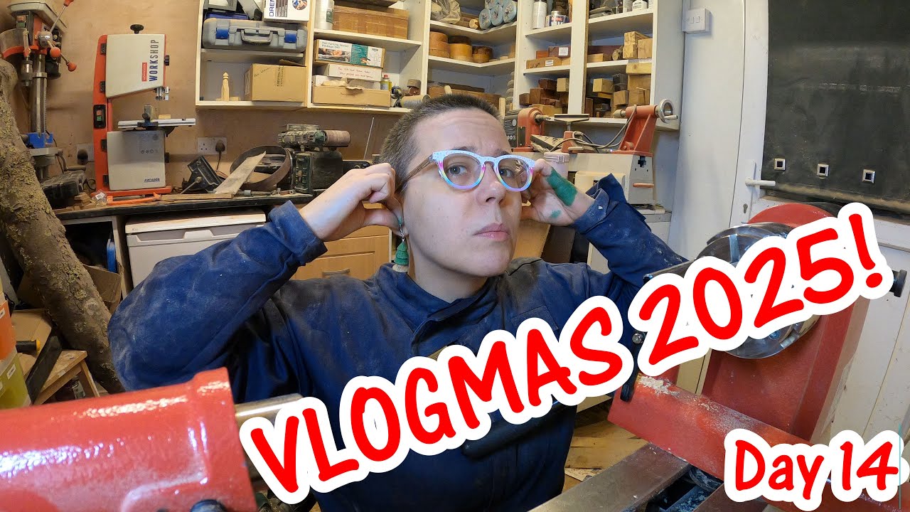 Newfords Try Vlogmas 2025 - Day 14: Handmade woodturned earrings in the woodshop