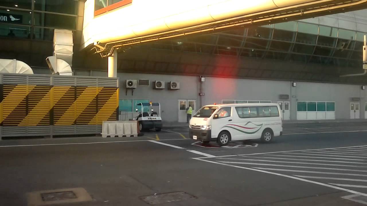 Dubai International Airport - Driving on the manoeuvring area to the airplane (HD)