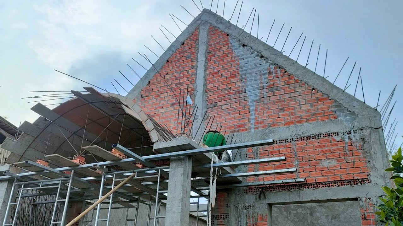 Cách làm vòm cong nhà mái thái chắc chắn | professional wall construction 2