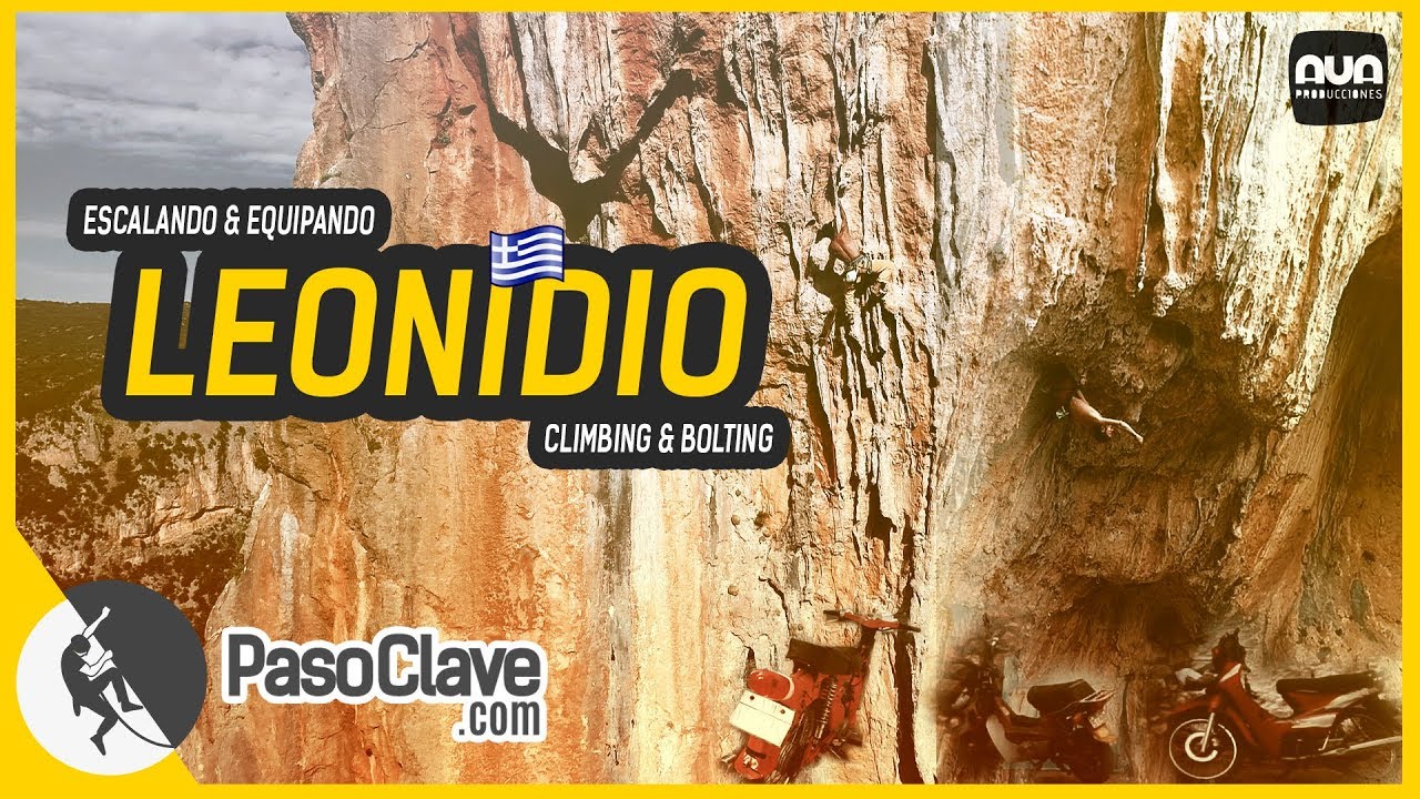 LEONIDIO: ESCALADA DEPORTIVA en chorreras y equipación de vías. Viaje de españoles en Grecia 🇬🇷