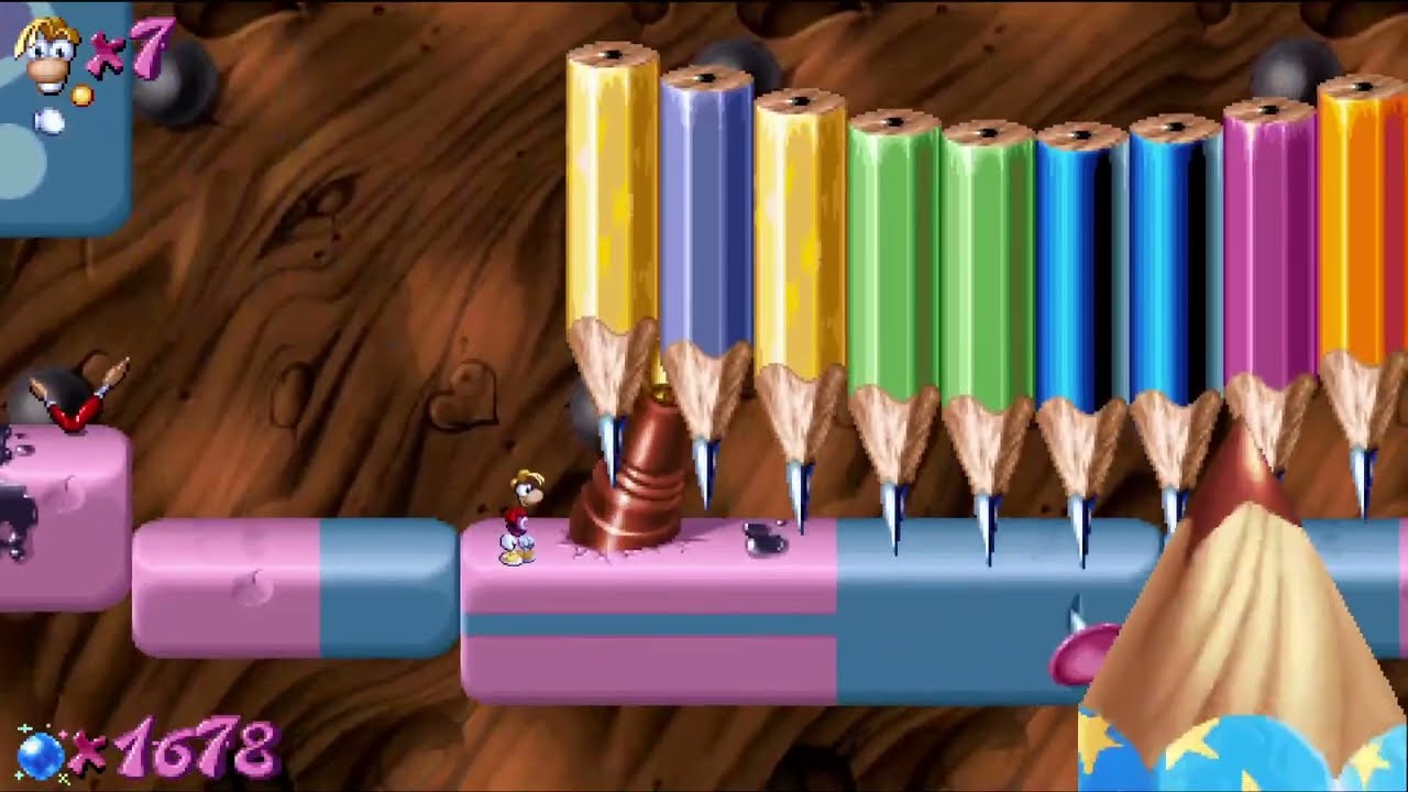 Rayman Redemption : Demise difficulty 100% completion 1 hp only. part 2