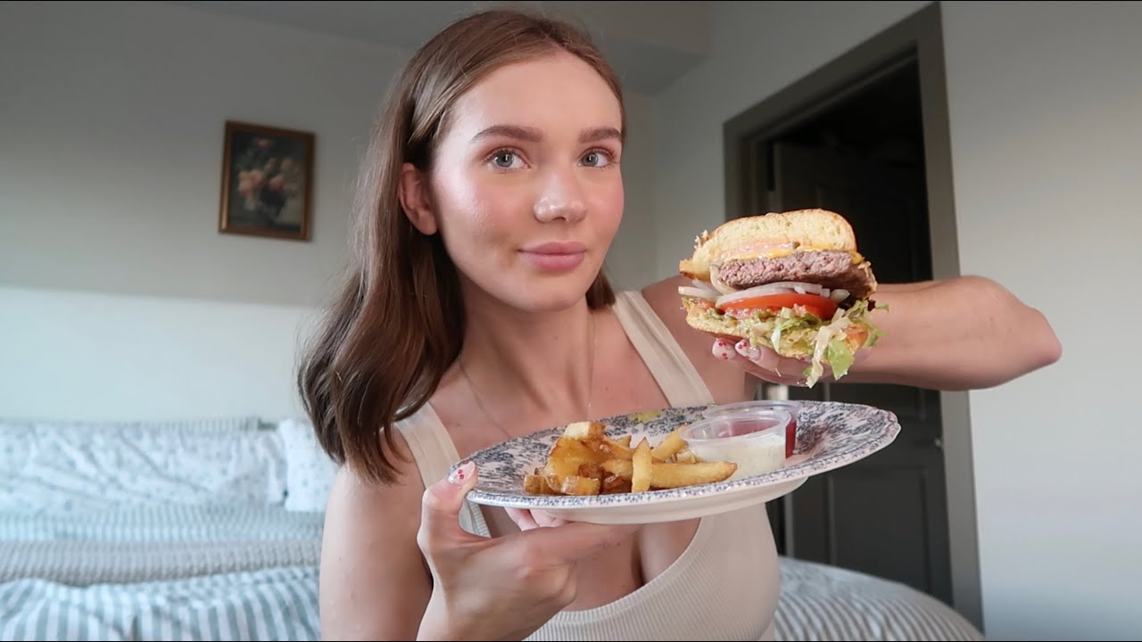 ASMR | eating a cheeseburger and fries *mouth sounds*