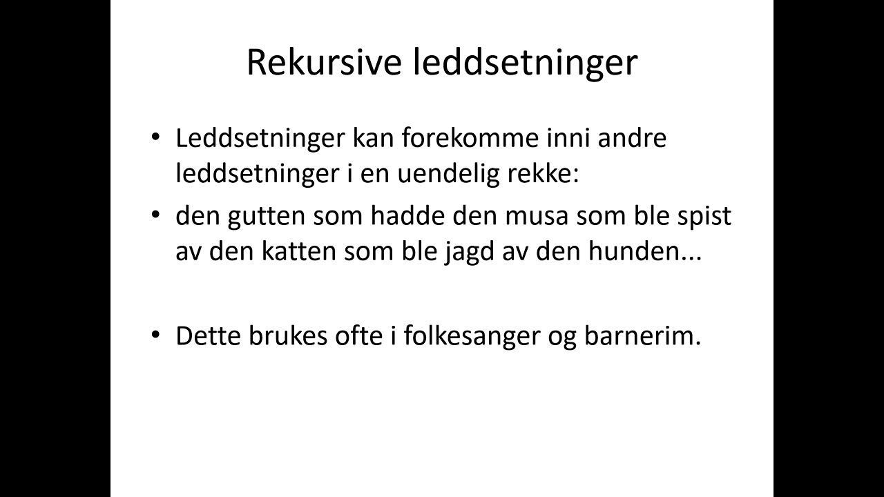 Leddsetninger   Leksjon 25