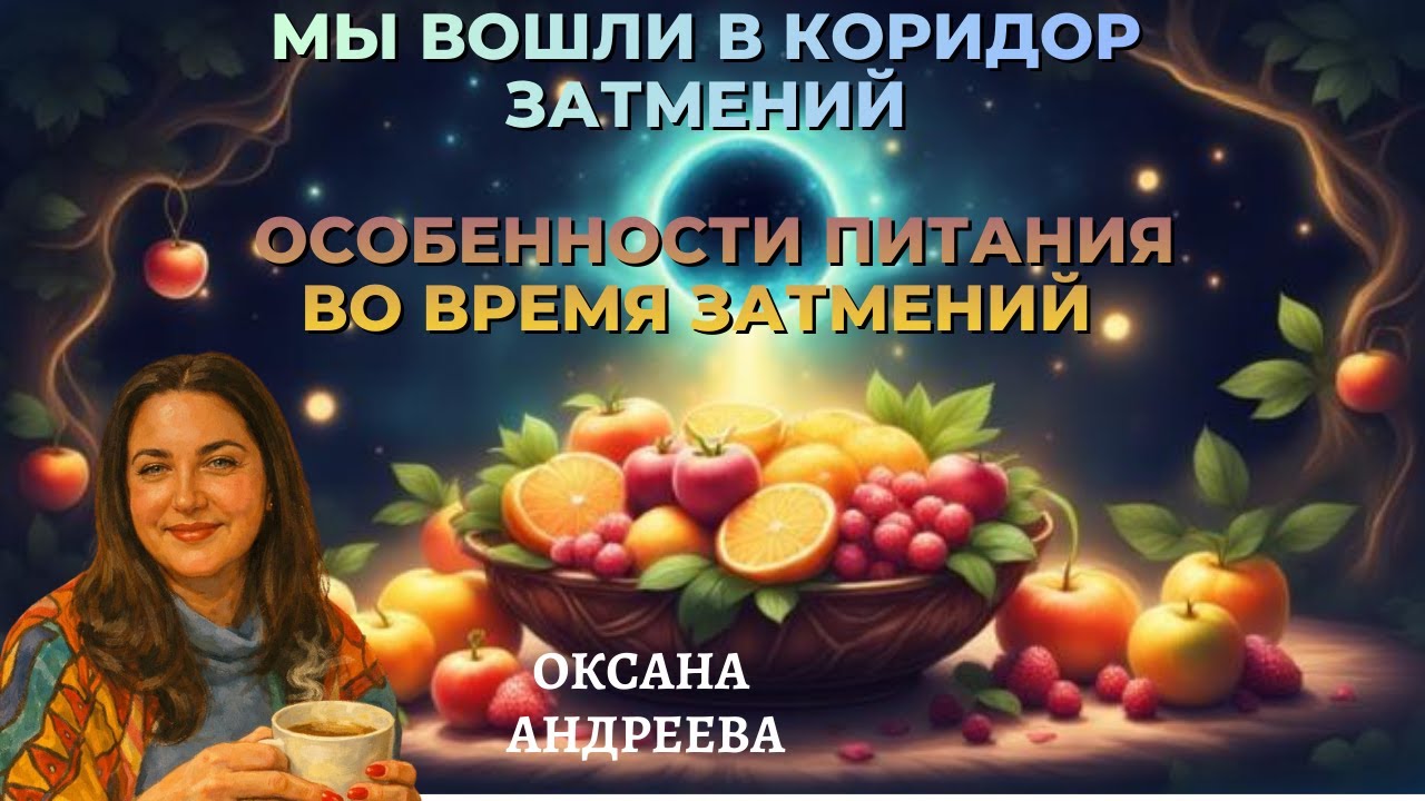 Мы вошли в коридор затмений.  Особенности Питания во время затмений. Оксана Андреева