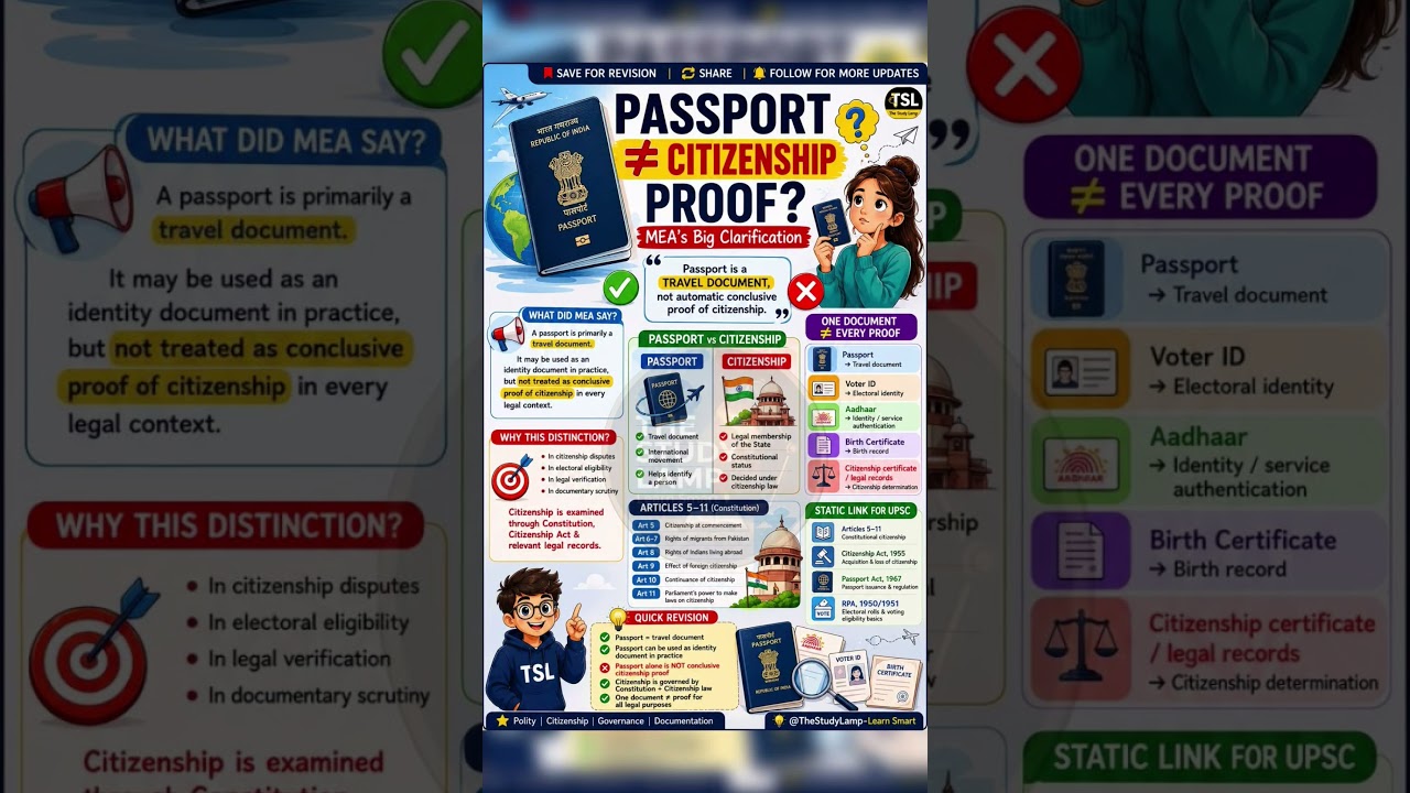 PASSPORT &ne; CITIZENSHIP PROOF? | MEA&rsquo;s Big Clarification Explained
