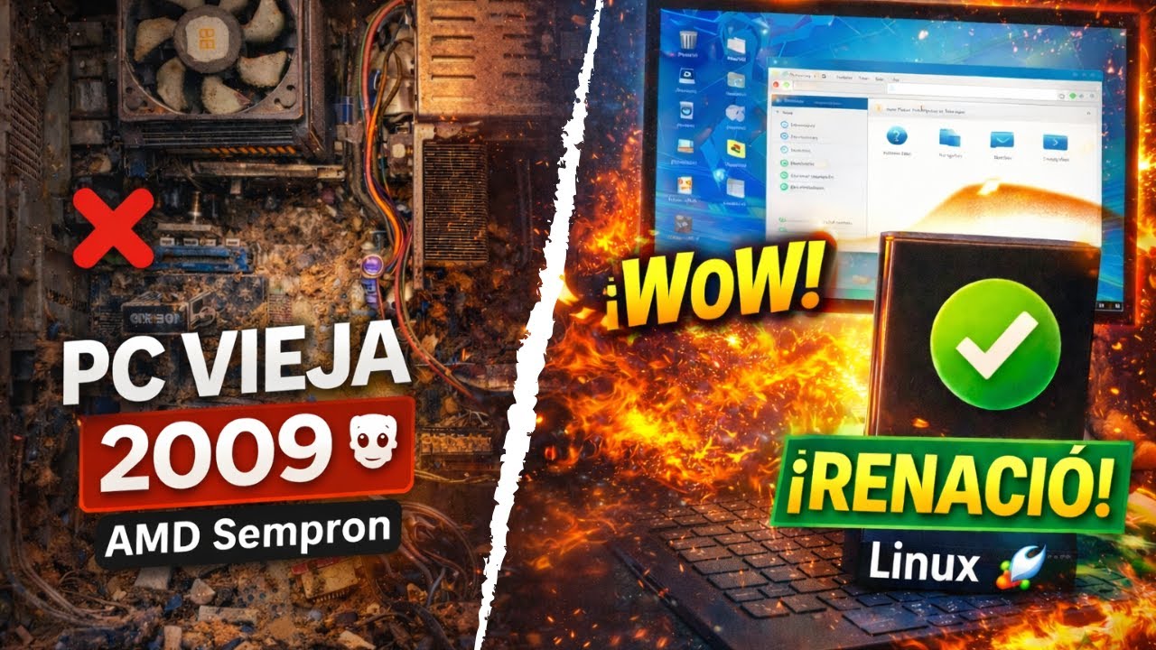 Reviviendo una PC del 2009 con Linux 😱 ¿Aún sirve un AMD Sempron en 2026?