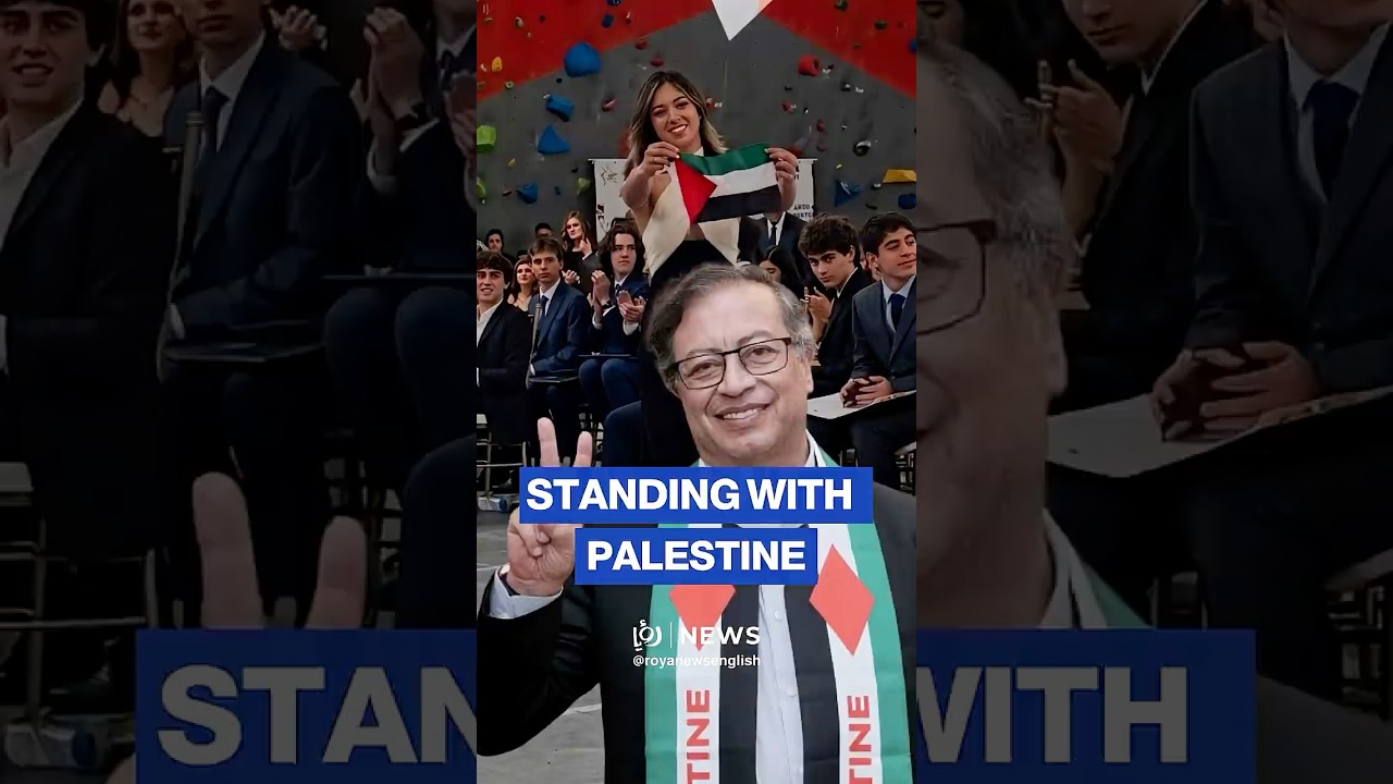 Colombian president's daughter raises Palestinian flag at graduation