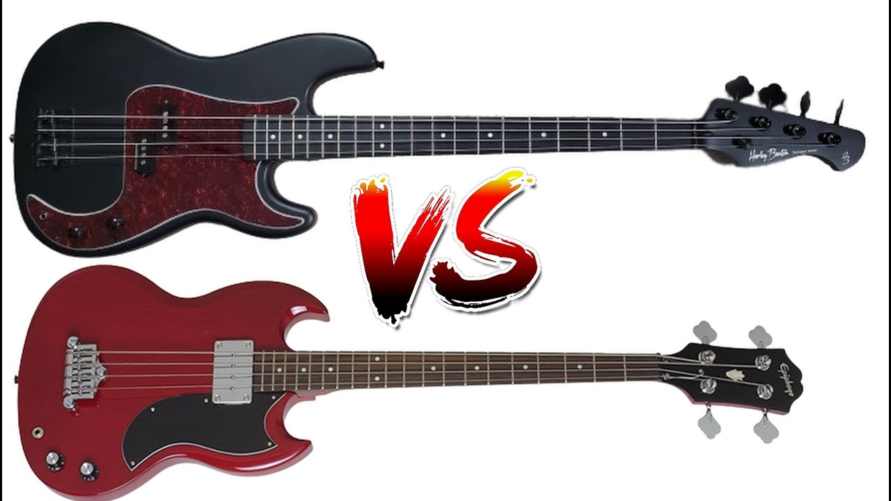 Bass tone battle Epiphone EB0 short scale vs  Harley Benton PB20 Precision Bass