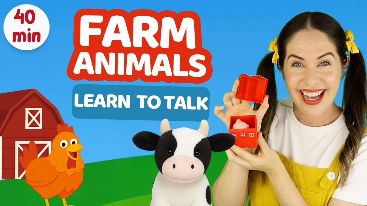 Learn to talk | Learn farm animals, counting, colors | Toddler music and learning on the farm!