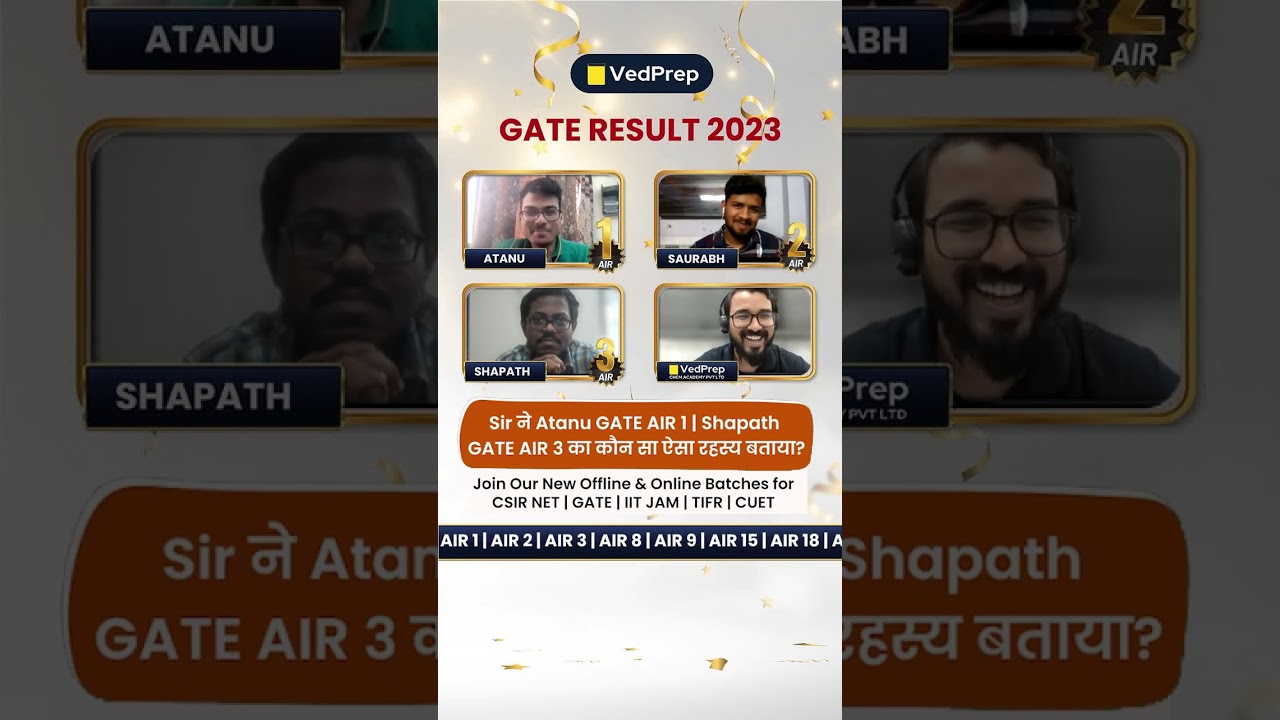 #gate2023 😮 Shocking Report - Must Watch @VedPrepChemAcademy #gateresult #vedprep
