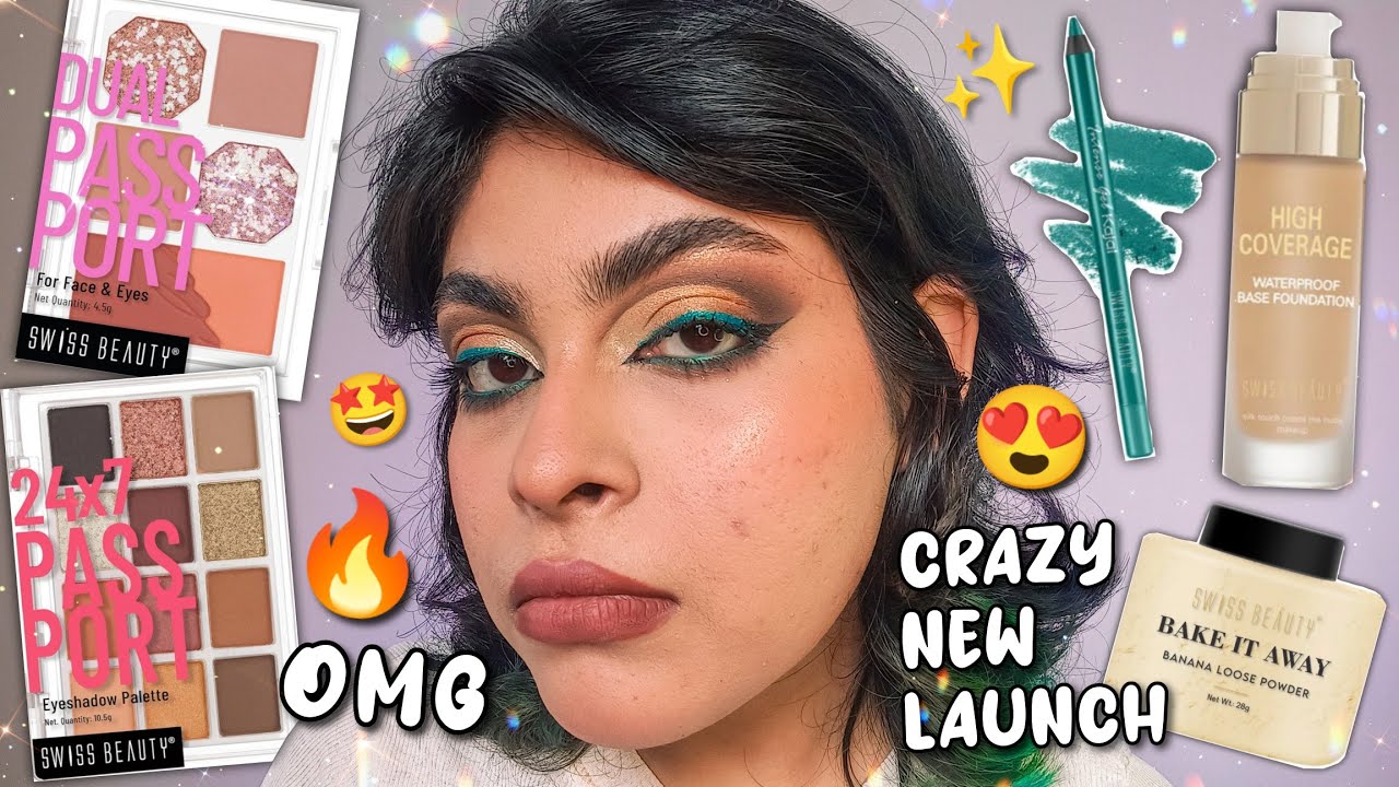 NEW🔥SWISS BEAUTY 24/7 Passport Eyeshadow Palette😍Gel Kajal Powder Foundation|New Swiss Beauty Makeup